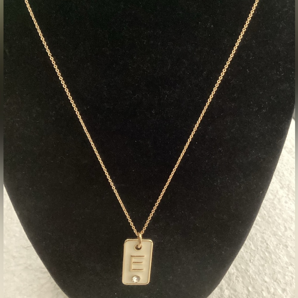 Rachel Roy Gold- tone Letter 'E' Pendant Necklace